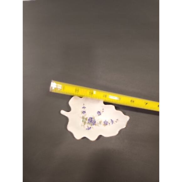 *Hand Painted Vintage Lefton China Purple Flower Leaf Candy/Nut Dish - Picture 10 of 12